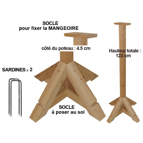 poteau en bois pour mangeoire oiseau, balcon, terrasse, jardin, fabriqué en France, natures market, oisillon.net