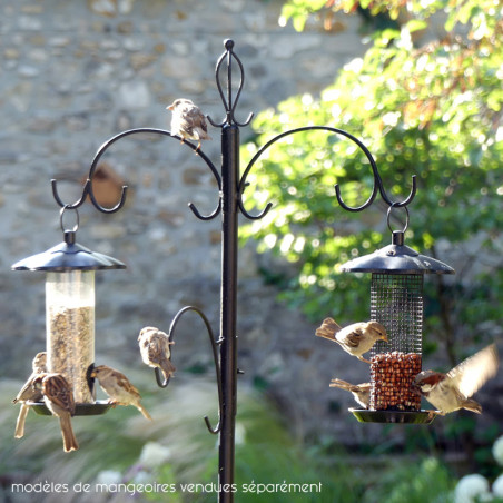 Poteau pour mangeoires pour oiseaux et nourritures Natures Market -Oisillon.net-