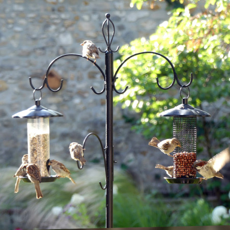 Mangeoire tubulaire Jolie Fleur 2 ouvertures pour passereaux de votre jardin