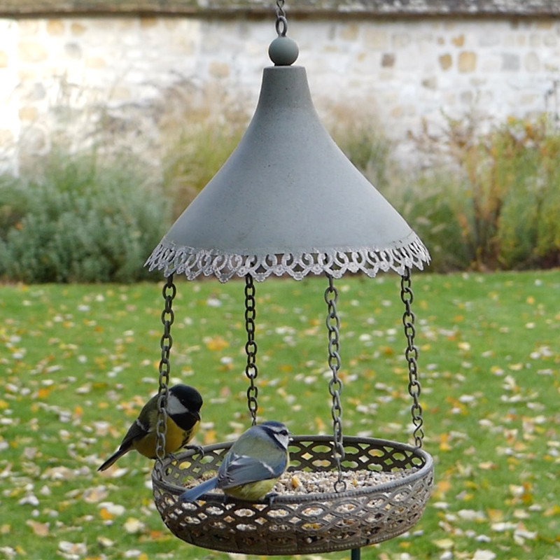 Mangeoire à oiseaux légère avec poteau debout, abreuvoir pour