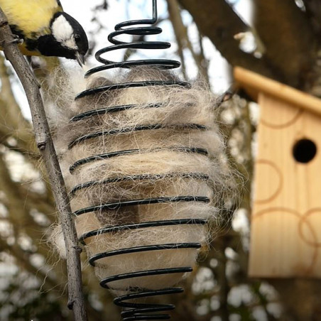 Distributeur anti nuisible boule de graisse pour oiseaux : métal