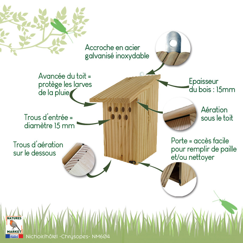 Nichoir insectes nichoir chrysopes Natures Market -Oisilloon.net-