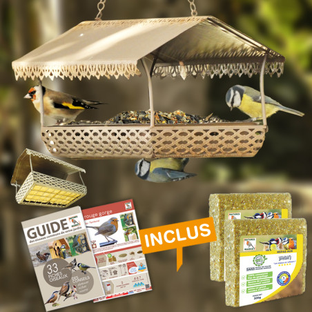 Mangeoire Antique pour oiseaux, pour graisses et graines Natures Market -Oisillon.net-