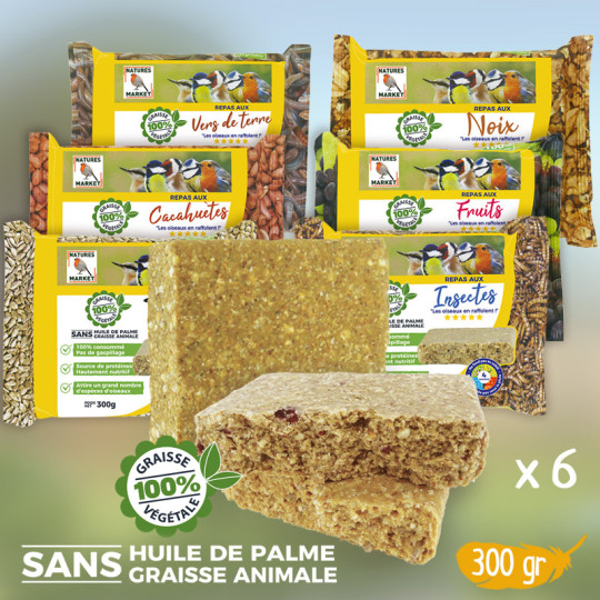Repas de graisse végétale sans huile de palme pour oiseaux Natures Market Repas de graisse végétale sans huile de palme pour oiseaux Natures Market