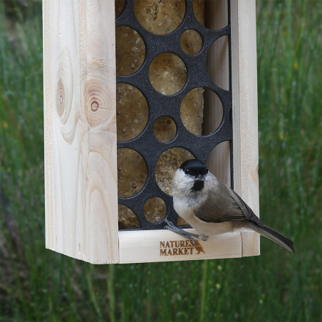 Mangeoire le Gueuleton  pour oiseaux Natures Market -Oisillon.net- fabriquée en France-brique alimentaire recyclée