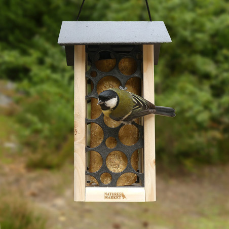 Mangeoire le Gueuleton  pour oiseaux Natures Market -Oisillon.net- fabriquée en France-brique alimentaire recyclée