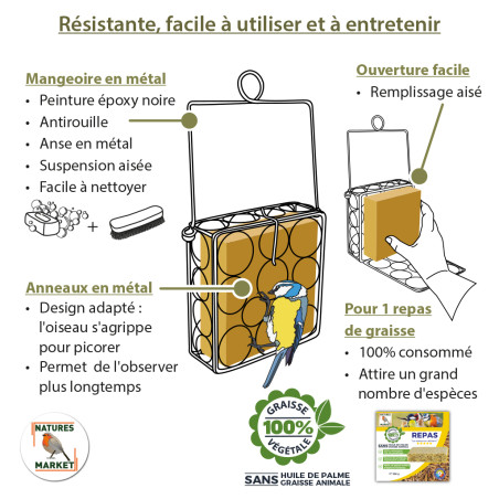 Mangeoire Bulle pour bloc de graisse Natures Market -Oisillon.net-