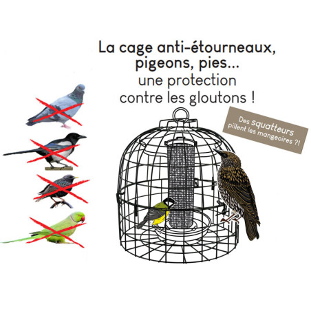 grille anti étourneaux perruches pigeon pie NM213 cage Natures Market Oisillon.net