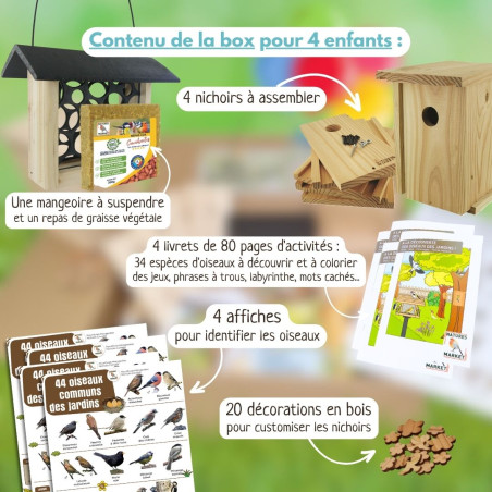 KIT ANNIVERSAIRE BRICOLAGE CONSTRUIRE NICHOIR NATURES MARKET OISILLON.NET FABRIQUE EN FRANCE