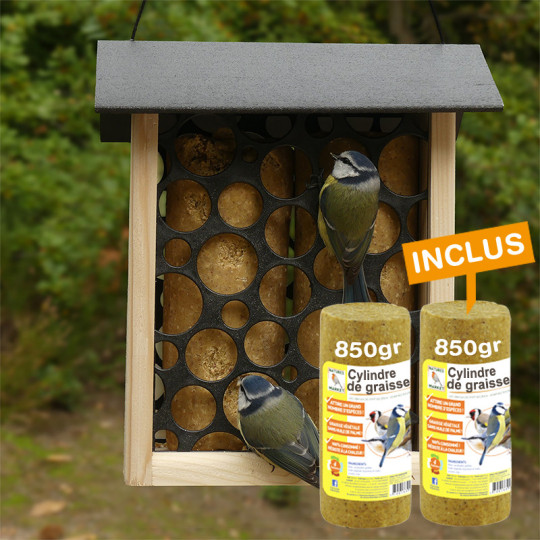 Mangeoire le Gargantuesque pour oiseaux Natures Market -Oisillon.net- fabriquée en France-brique alimentaire recyclée