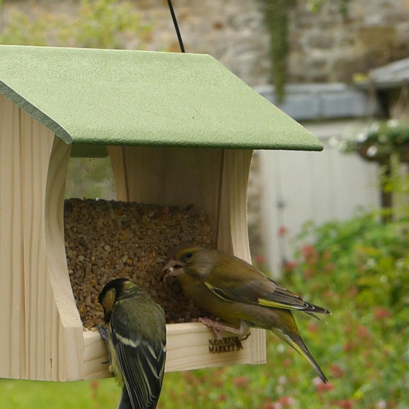 Mélange de graines Le Favori pour oiseaux Natures Market -Oisillon.net-photo chrisdef. Mangeoire Bistrot  fabriquée