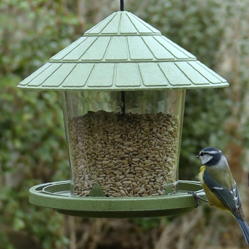 Emilie mangeoire pour graines écoresponsable en plastique 10% recyclé fabriquée en France par Natures Market. Oisillon.net