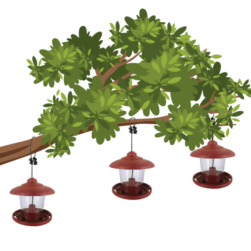 Julie mangeoire pour graines écoresponsable en plastique 10% recyclé fabriquée en France par Natures Market. Oisillon.net