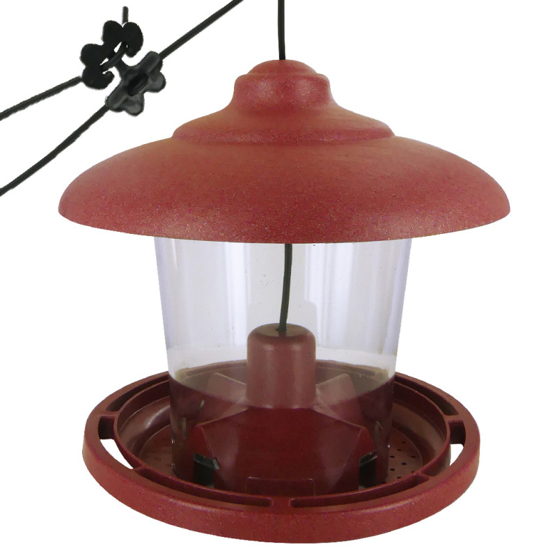 Julie mangeoire pour graines écoresponsable en plastique 10% recyclé fabriquée en France par Natures Market. Oisillon.net