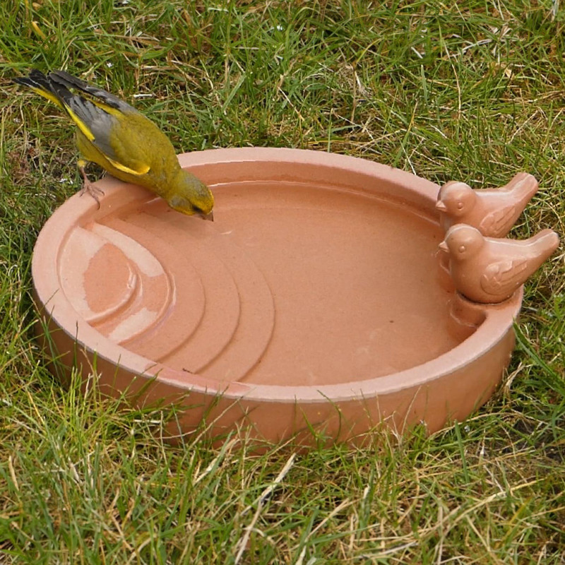 Abreuvoir pour oiseaux bain eau recyclé à poser au sol Natures market Oisillon.net NM682
