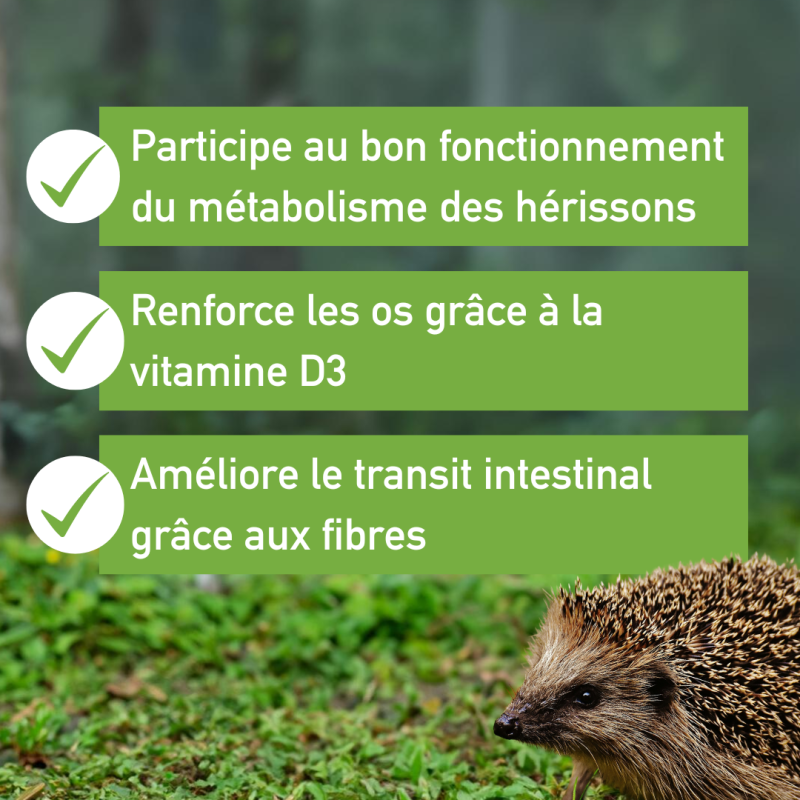 croquettes pour hérissons aux insectes fabriqué en France Natures Market Oisillon.net