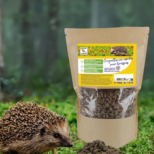 croquettes pour hérissons aux insectes fabriqué en France Natures Market Oisillon.net