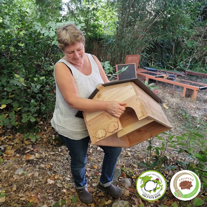 Abri Nichoir pour hérissons fabriqué en France bois et plastique recyclé Made in France Natures market -Oisillon.net-