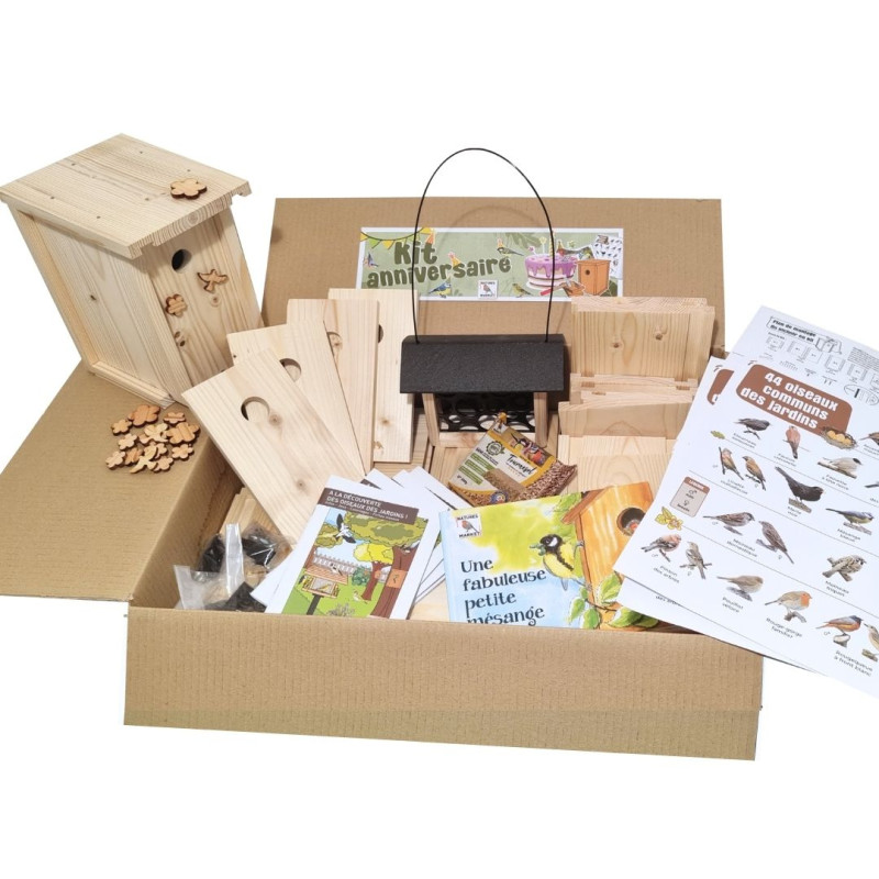 KIT ANNIVERSAIRE BRICOLAGE CONSTRUIRE NICHOIR NATURES MARKET OISILLON.NET FABRIQUE EN FRANCE