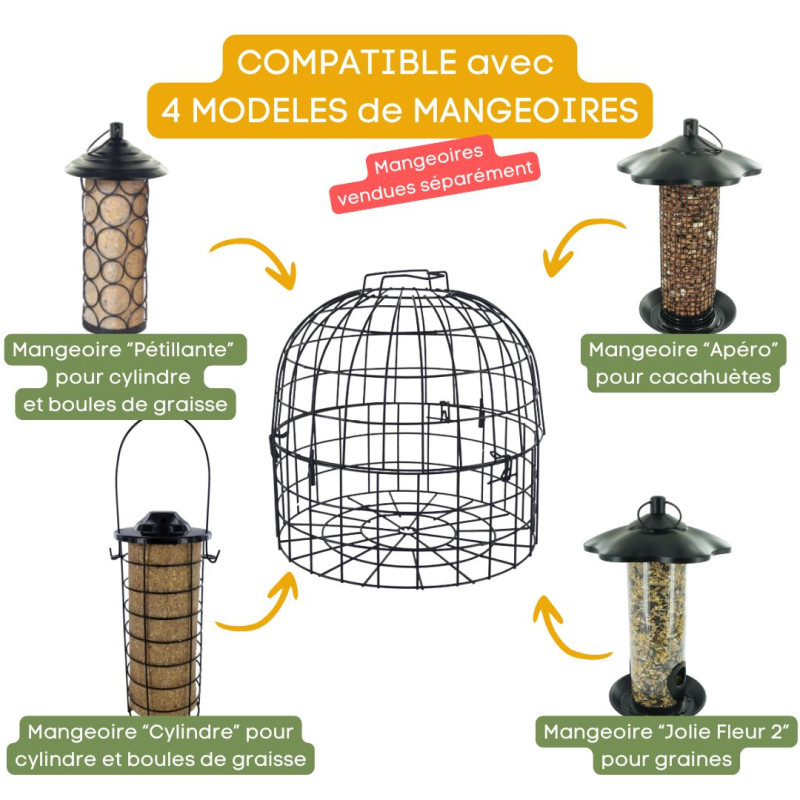 grille anti étourneaux perruches pigeon pie NM213 cage Natures Market Oisillon.net