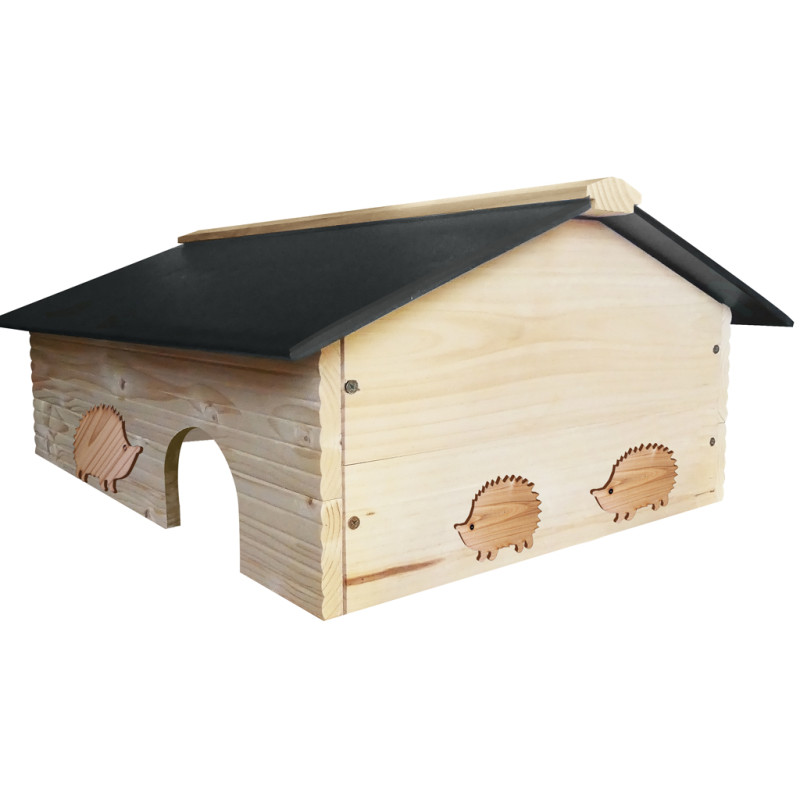 Abri Nichoir pour hérissons fabriqué en France bois et plastique recyclé Made in France Natures market -Oisillon.net-