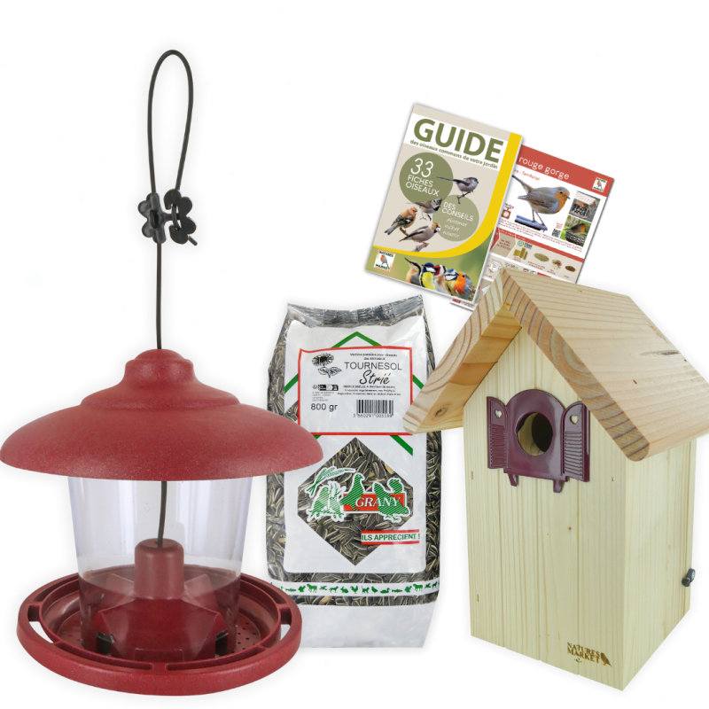 Coffret  coucou nichoir28mm fabrique en france Oiseaux Accueillir les mésanges Natures Market Oisillon.net fabriqué en France