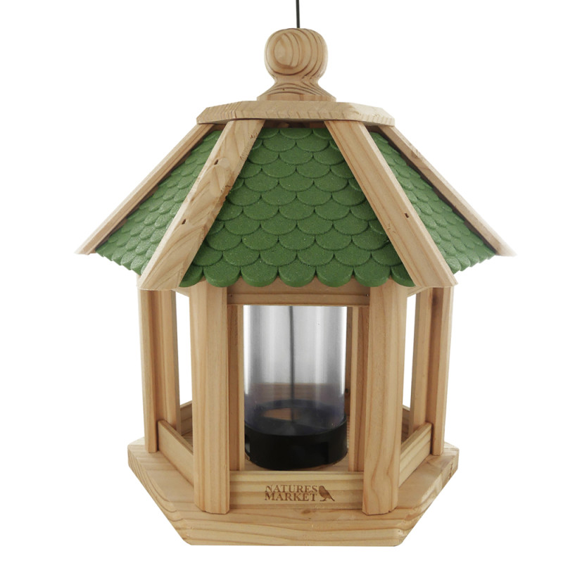 Mangeoire oiseaux fabriquée en France en matériau recyclé et bois français. Natures Market. Oisillon.net