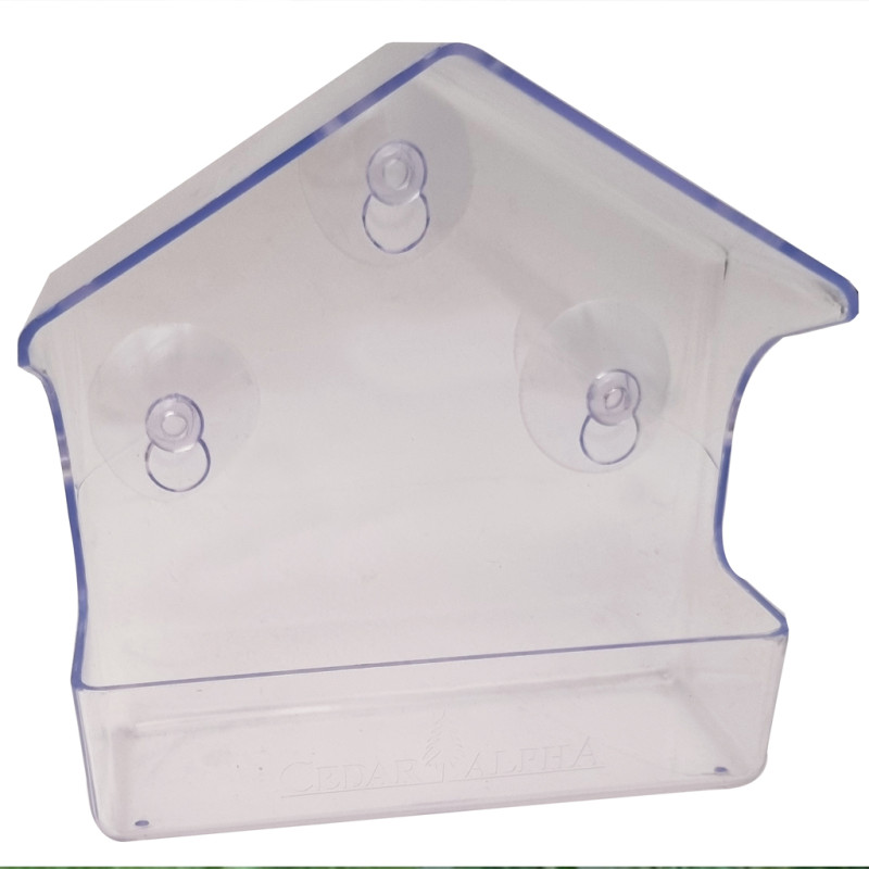 mangeoire transparente en plexi pour fenêtre ventouses natures market Oisillon.net
