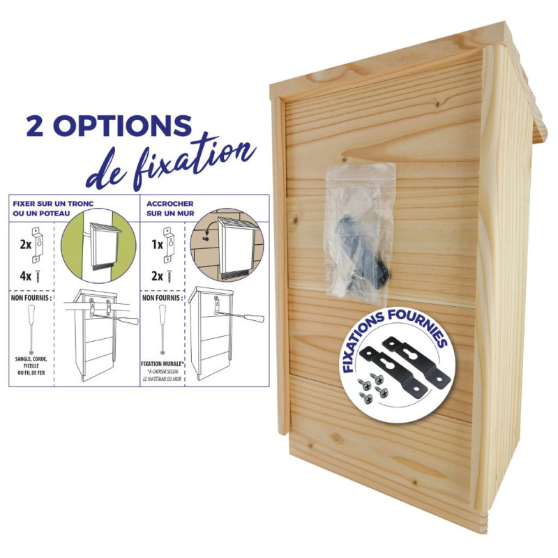 nichoir chauve souris fabriqué en France par Natures Market sur site Oisillon.net NM204