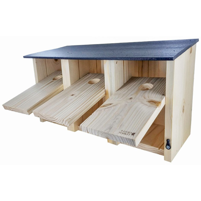 Nichoir communautaire pour moineaux, natures market oisillon.net fabriqué en france toit recyclé