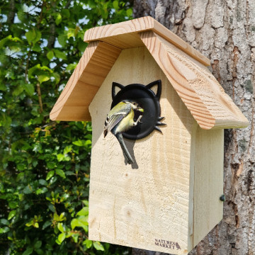 Nichoir CHAT ALORS  pour oiseaux mésanges charbonnières, moineaux, sittelles torchepot ... Natures Market