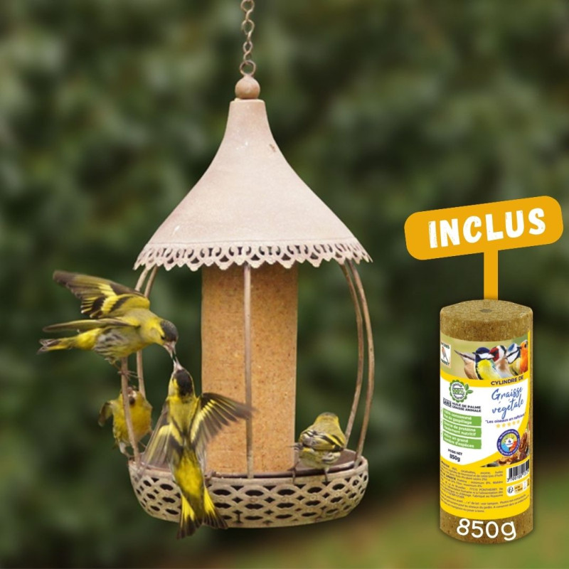 Mangeoire Carrousel pour cylindre de graisse et pour graines Natures Market -Oisillon.net-