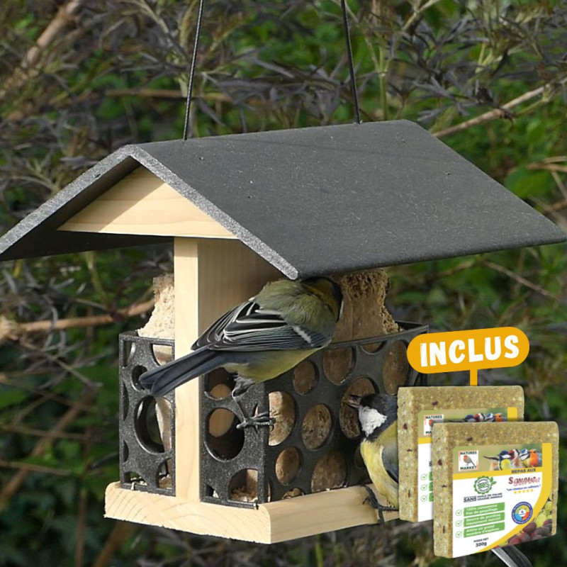 mangeoire bar à graisse végétale Oisillon.net natures market fabriqué en france plastique recyclé écoresponsable