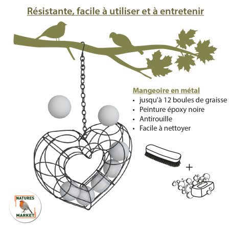 Coeur "Valentine" pour boules de graisse Natures Market -Oisillon.net- Coeur "Valentine" pour boules de graisse Natures Market -Oisillon.net-