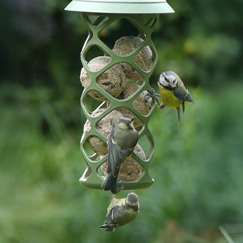 Mangeoire Pause gourmande fabriquée en France pour boules de graisse et cylindre de graisse. Natures Market . Oisillon.net