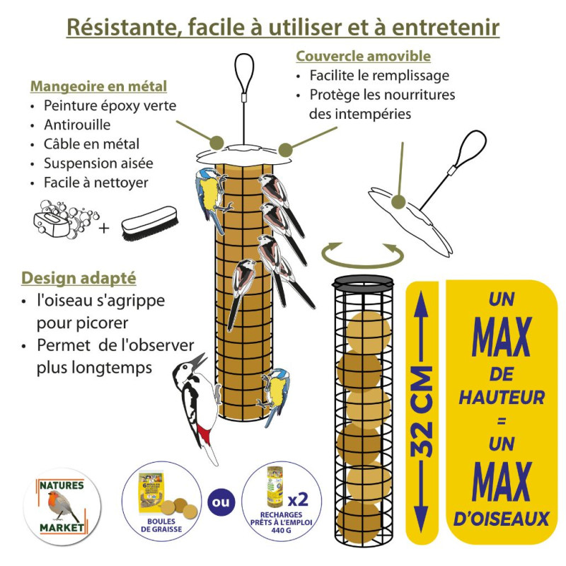 MANGEOIRE TUBULAIRE POUR BOULES NATURES MARKET OISILLON.NET