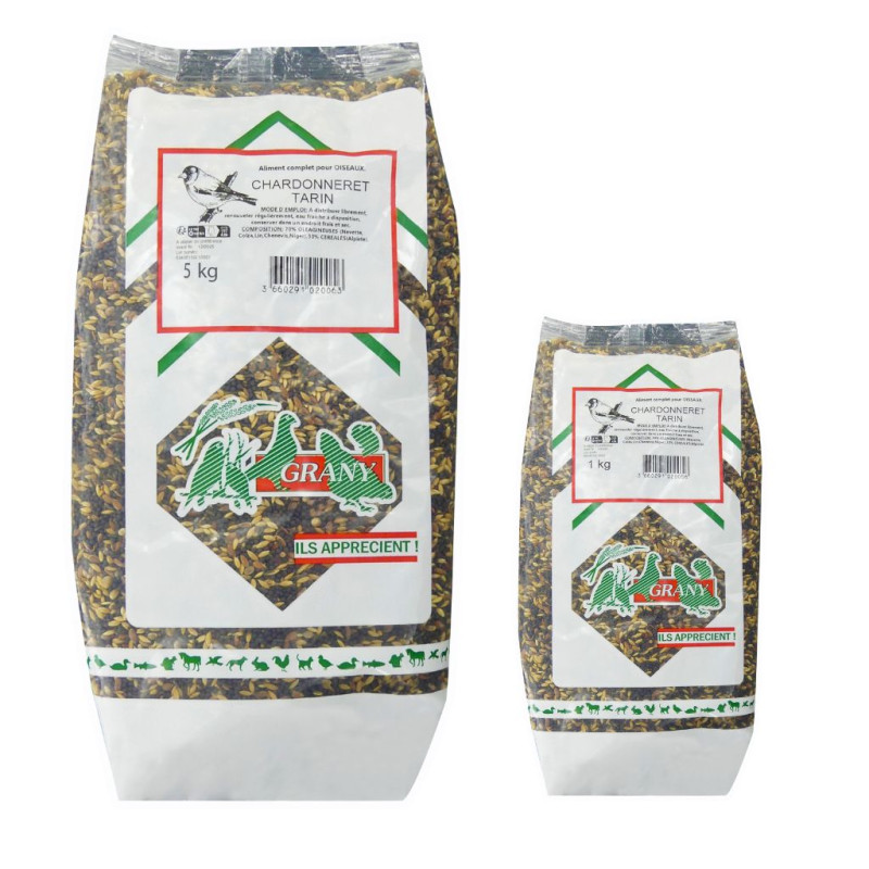 Mélange de graines pour chardonnerets et tarins. Natures market sur Oisillon.net