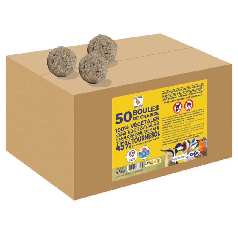 boules de graisse végétale fabriquées en France. Sans huile de palme Natures Market Oisillon.net