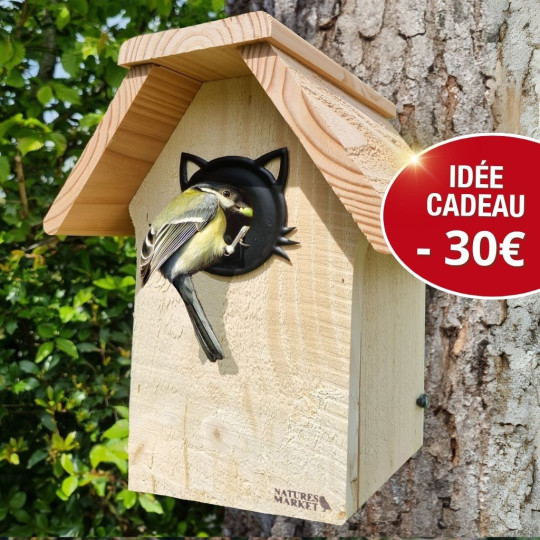 Nichoir : Chat Alors ! Ø 34mm Nature Market Cadeaux UTILES pour la BIODIVERSITÉ !