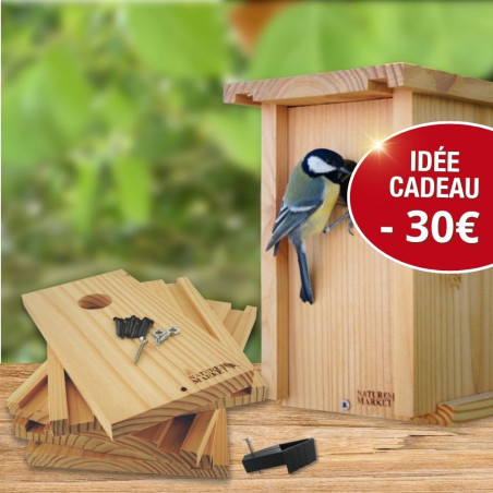 Kit Nichoir à monter Ø 32mm Nature Market Cadeaux UTILES pour la BIODIVERSITÉ !