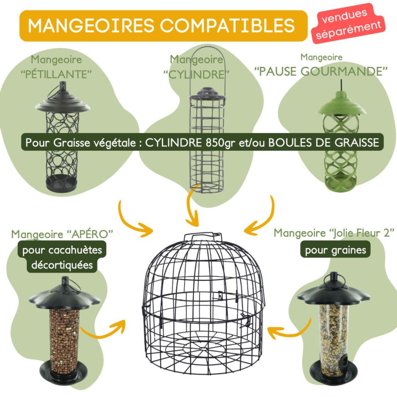 grille anti étourneaux perruches pigeon pie NM213 cage Natures Market Oisillon.net