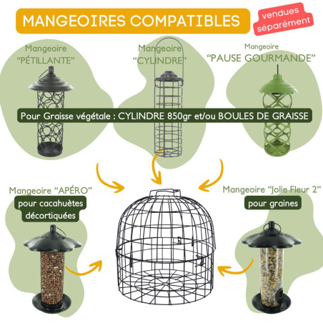 grille anti étourneaux perruches pigeon pie NM213 cage Natures Market Oisillon.net