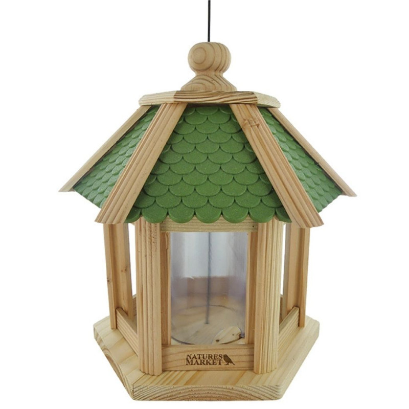 Mangeoire oiseaux fabriquée en France en matériau recyclé et bois français. Natures Market. Oisillon.net