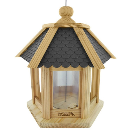 Mangeoire oiseaux fabriquée en France en matériau recyclé et bois français. Natures Market. Oisillon.net