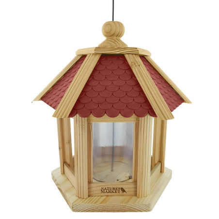 Mangeoire Gazebo Junior oiseaux fabriquée en France en matériau recyclé et bois français. Natures Market. Oisillon.net