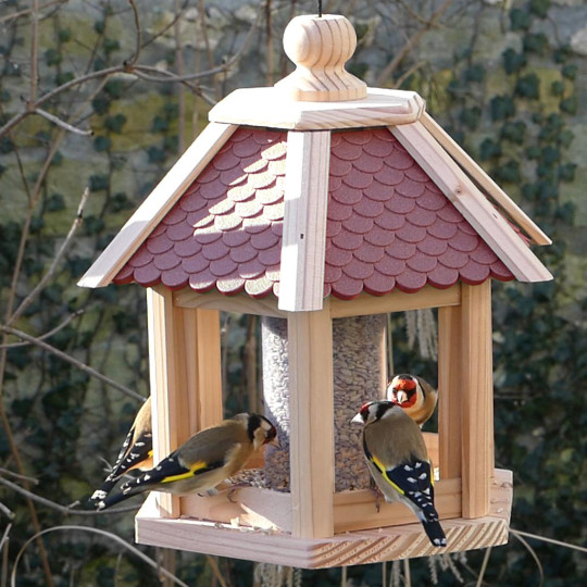 Mangeoire Gazebo Junior oiseaux fabriquée en France en matériau recyclé et bois français. Natures Market. Oisillon.net