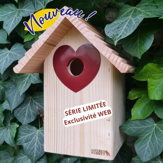 Nichoir Coeur d'Amour Ø 34mm Nature Market Nichoirs