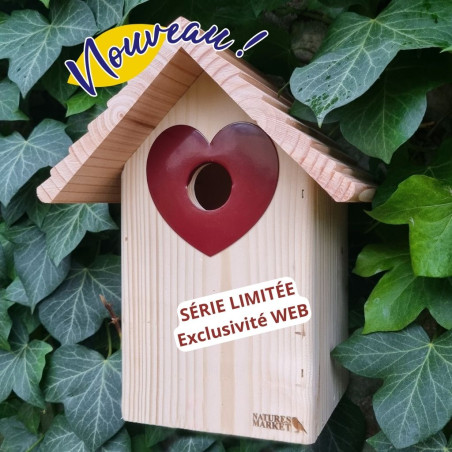 Nichoir Coeur d'Amour Ø 34mm Nature Market Nichoirs