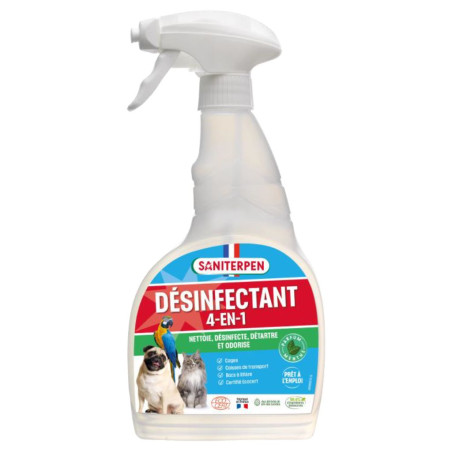 désinfectant mangeoire et nichoirs oiseaux. Natures market. Oisillon.net fabriqué en France Bio- Saniterpen 4-en-1