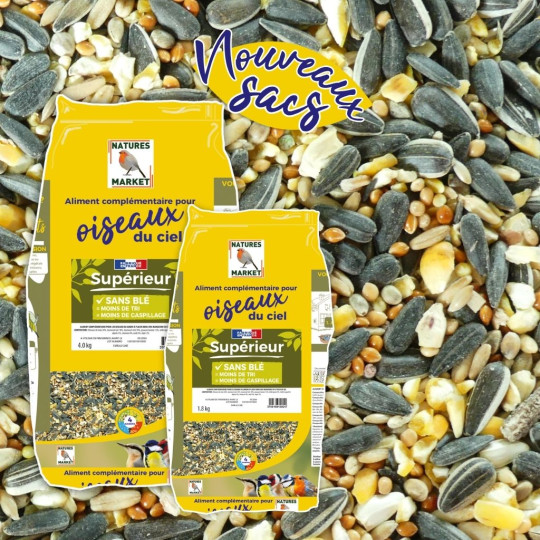 Mélange de graines Supérieur pour oiseaux Natures Market -Oisillon.net-